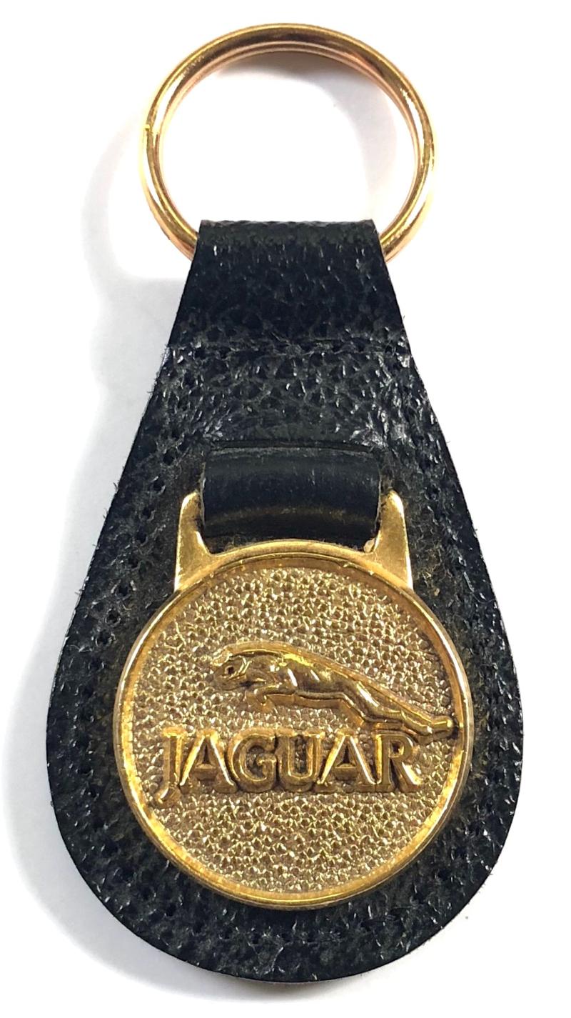 Jaguar Sports Car leaping cat logo leather key fob badge Manhattan Windsor
