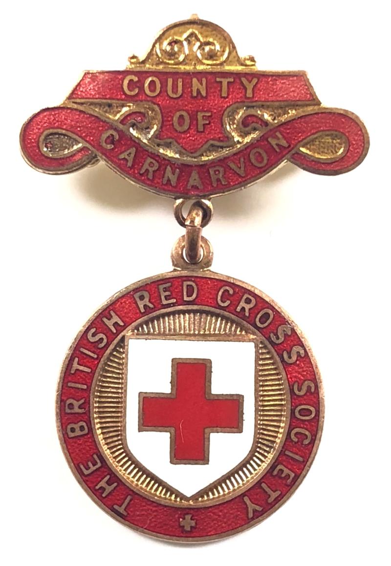 British Red Cross Society County of Carnarvon badge Wales