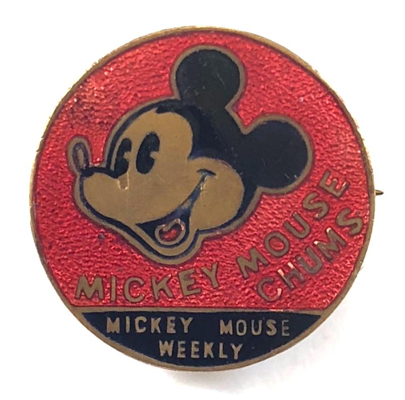 Mickey Mouse Chums weekly comic membership club badge