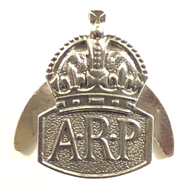 WW2 Air Raid Precautions ARP silver miniature badge by Charles Horner