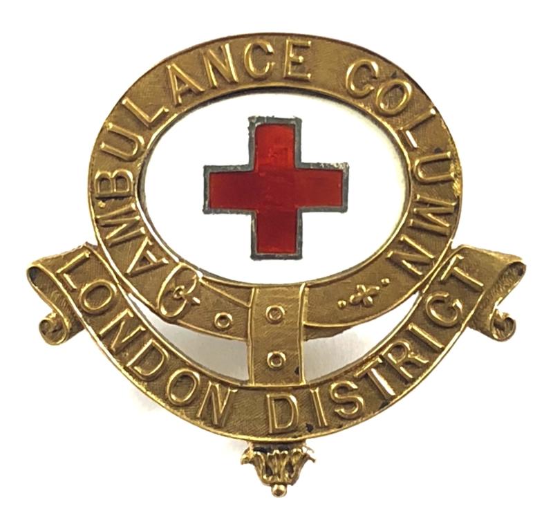 WW1 Ambulance Column London District enamel cap badge