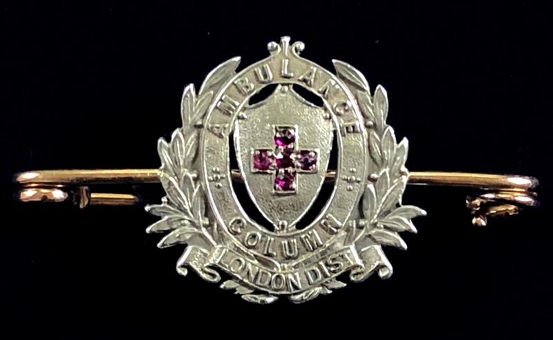 WW1 Ambulance Column London District tribute pin brooch