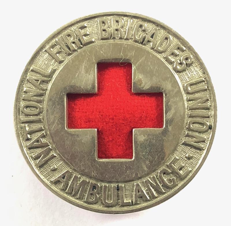 National Fire Brigades Union Ambulance firemans red cross sleeve badge