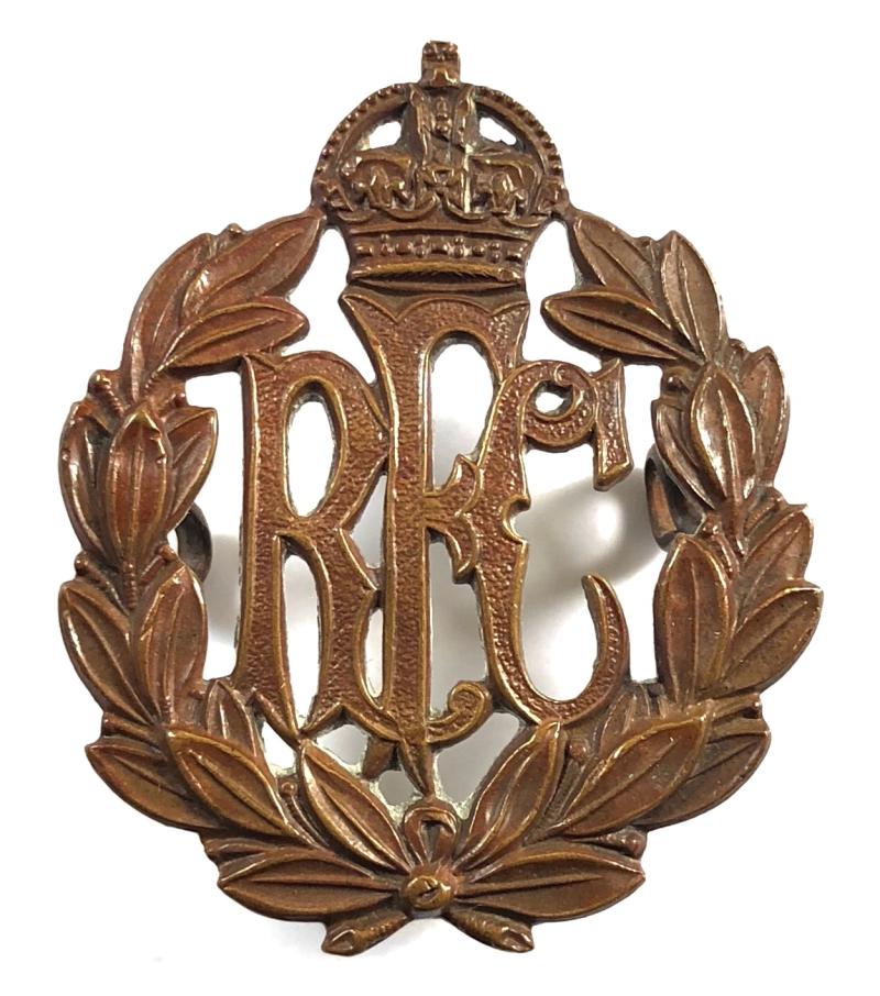 WW1 Royal Flying Corps other ranks RFC brass cap badge