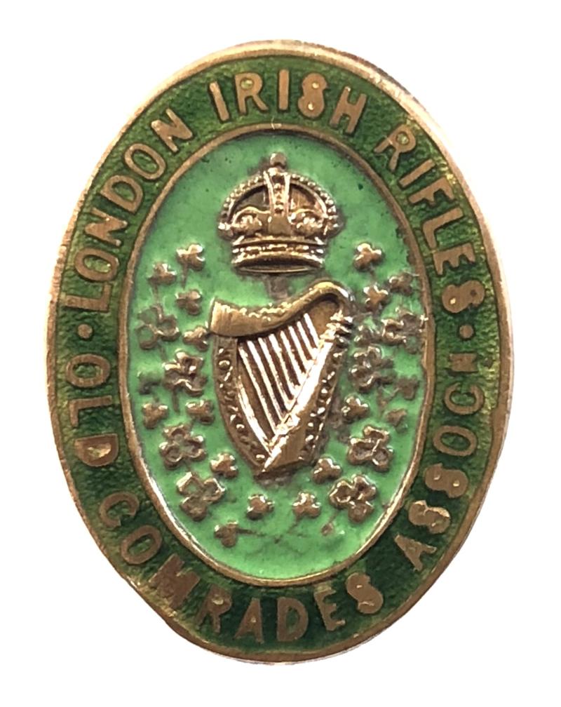 London Irish Rifles Old Comrades Association lapel badge