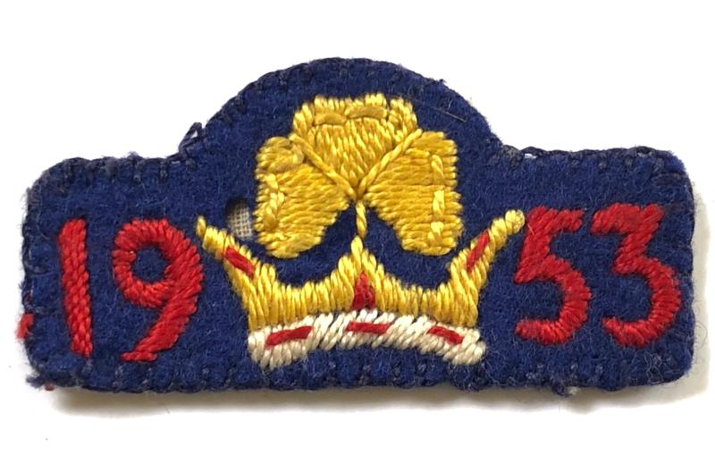 Girl Guides 1953 Coronation commemorative felt cloth badge