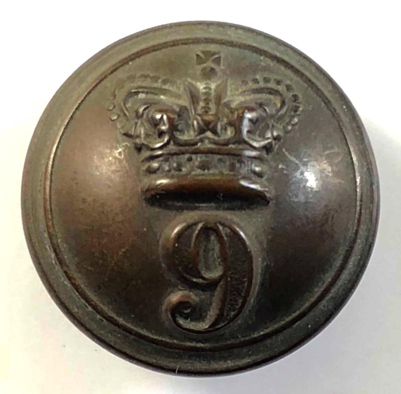 9th (East Norfolk) Regiment of Foot tunic button c.1855 to 1874