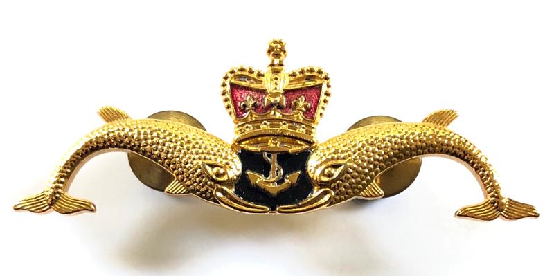 EIIR Royal Navy Submarine Service dolphin anchor badge