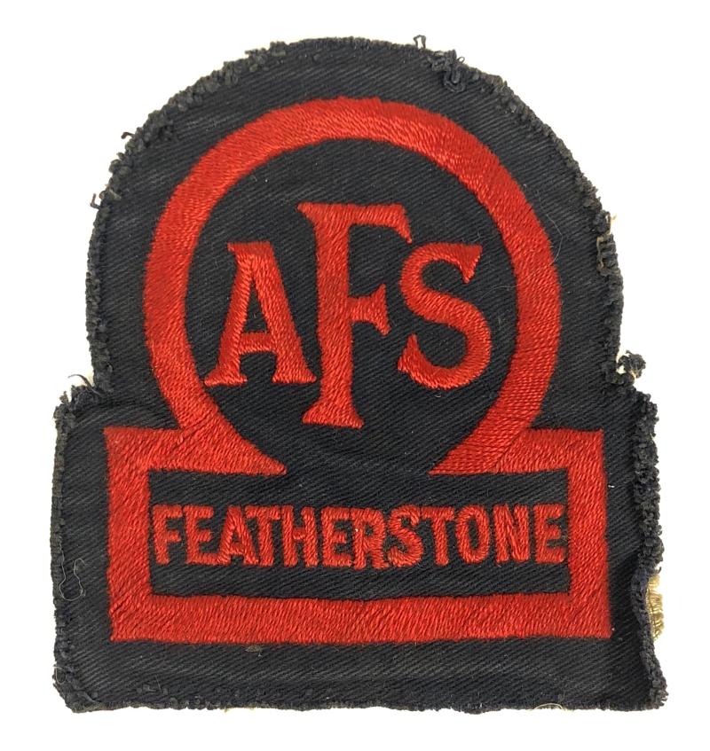 WW2 Auxiliary Fire Service AFS Featherstone overall breast badge Wakefield