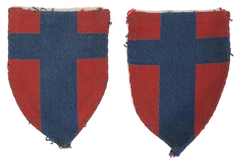 WW2 21st Army Group printed pair of formation sign cloth badges