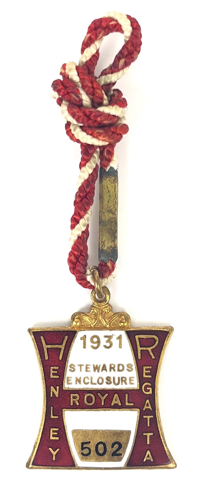 1931 Henley Royal Regatta Stewards Enclosure badge