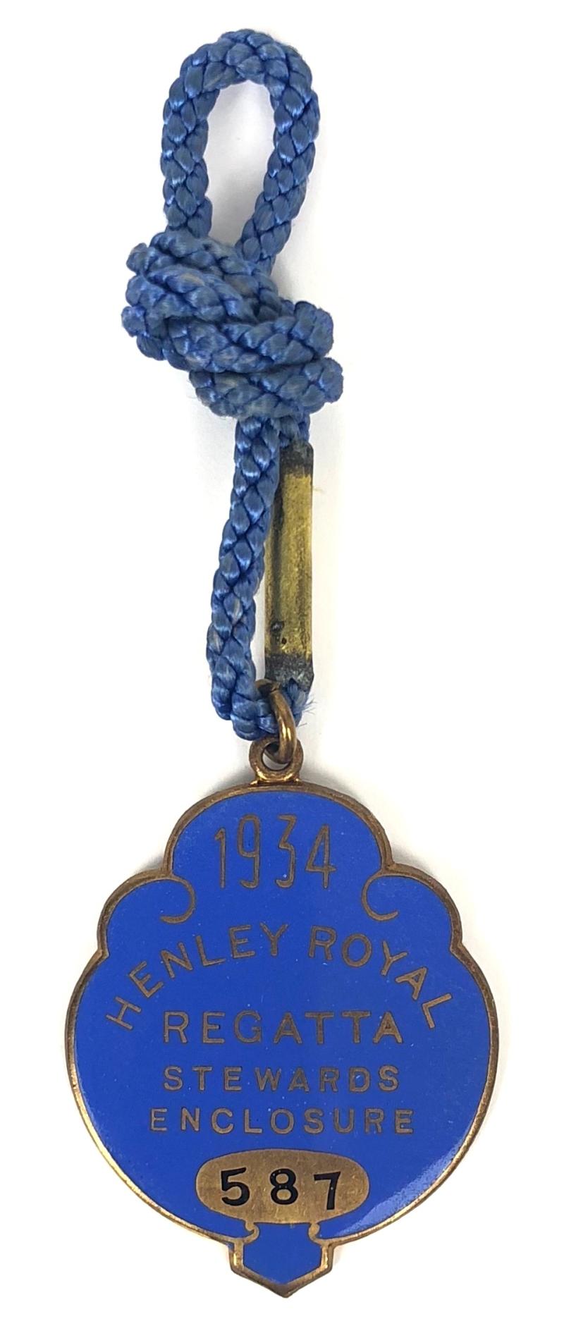 1934 Henley Royal Regatta Stewards Enclosure badge