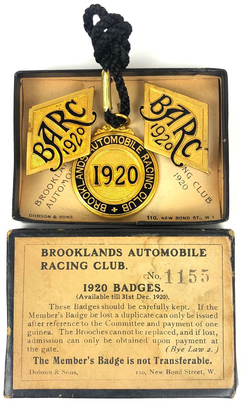 Brooklands Automobile Racing Club BARC 1920 rare set of cased badges
