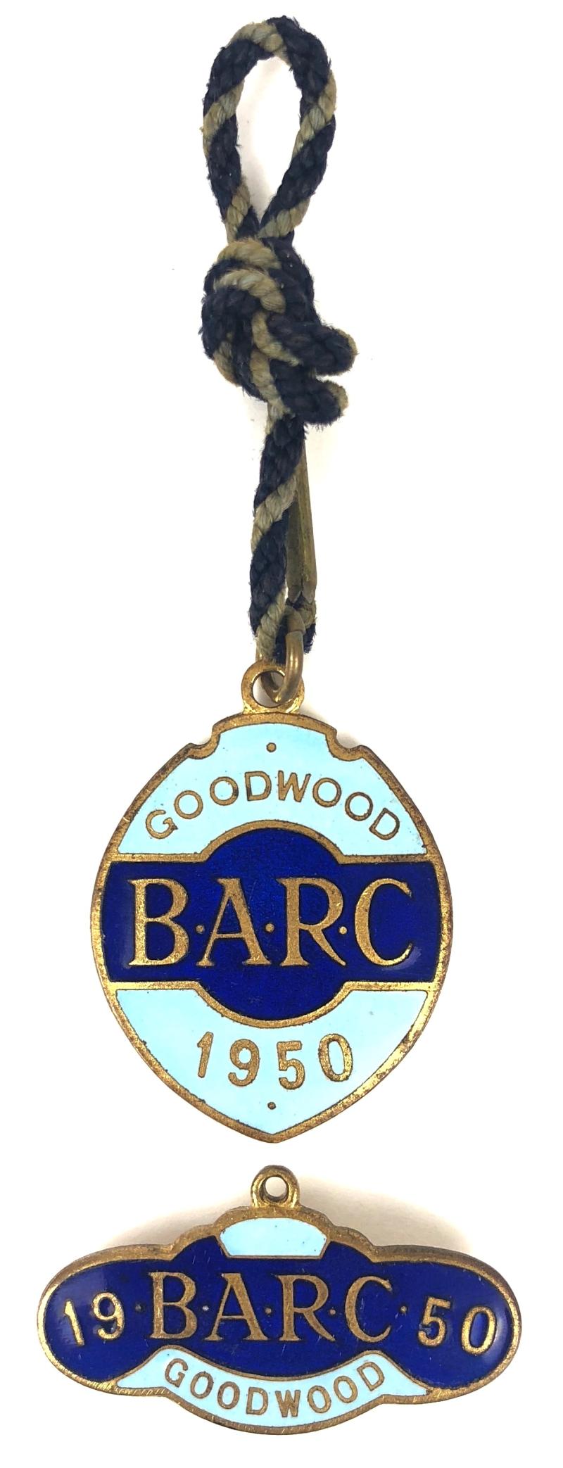 1950 Goodwood BARC membership badge & guest