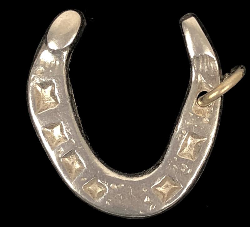 Good Luck Charm 1941 silver horseshoe pendant badge
