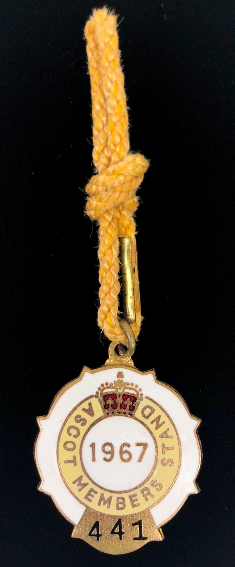 1967 Ascot Members Stand horse racing club badge