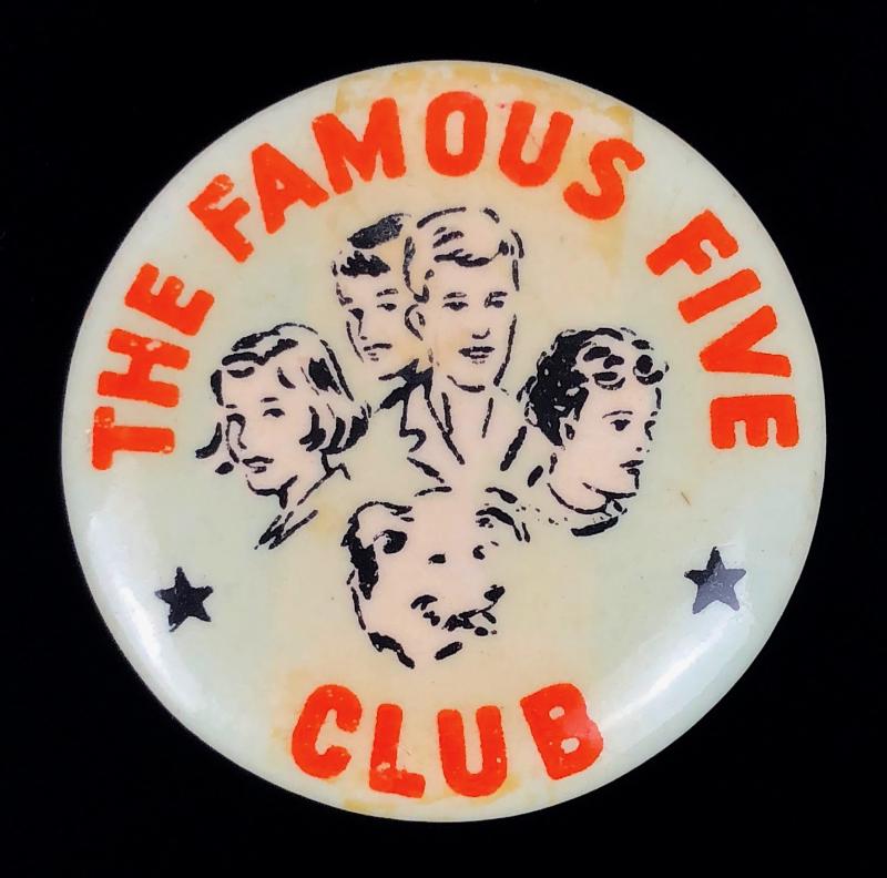 Enid Blyton The Famous Five Club tin button badge
