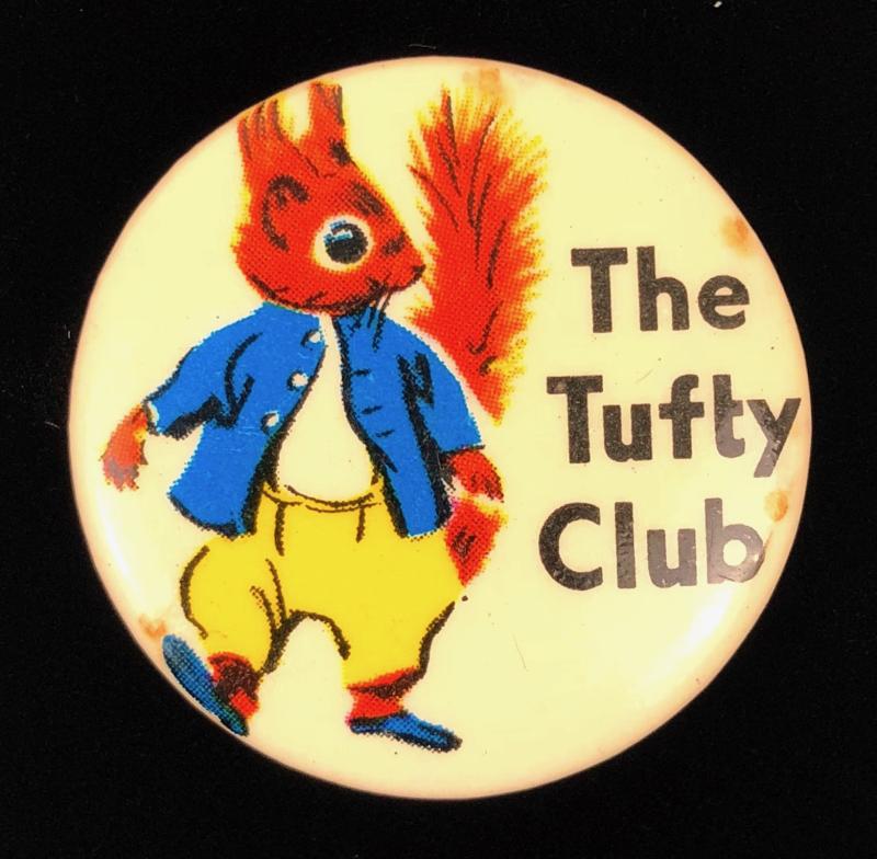 The Tufty Childrens Club celluloid tin button badge
