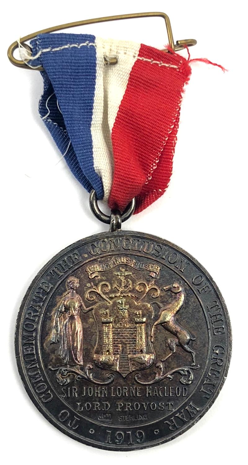 City of Edinburgh Scotland Silver Peace Medal 1919 by Joseph Moore Birmingham