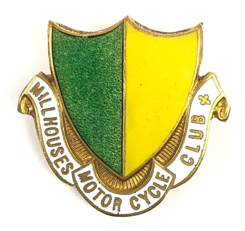 Millhouses Motorcycle Club vintage pin badge Sheffield