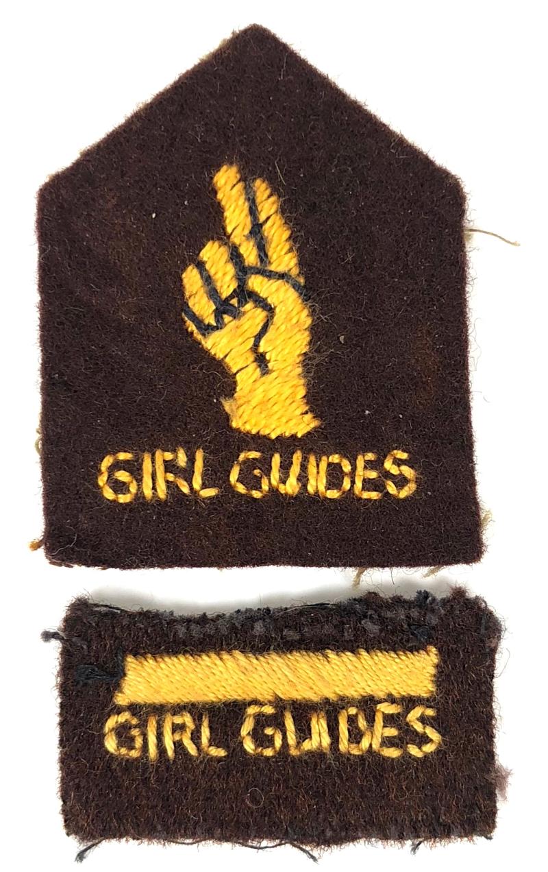 Girl Guides Brownie Golden Hand First & Second Class felt cloth badge c1946