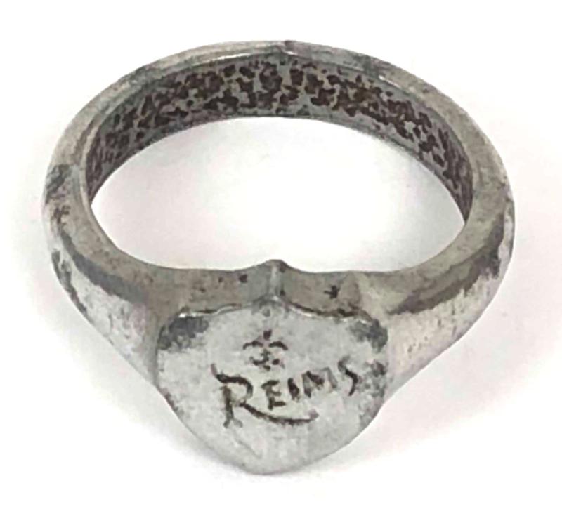 WW1 Reims Trench Art Souvenir Heart Ring