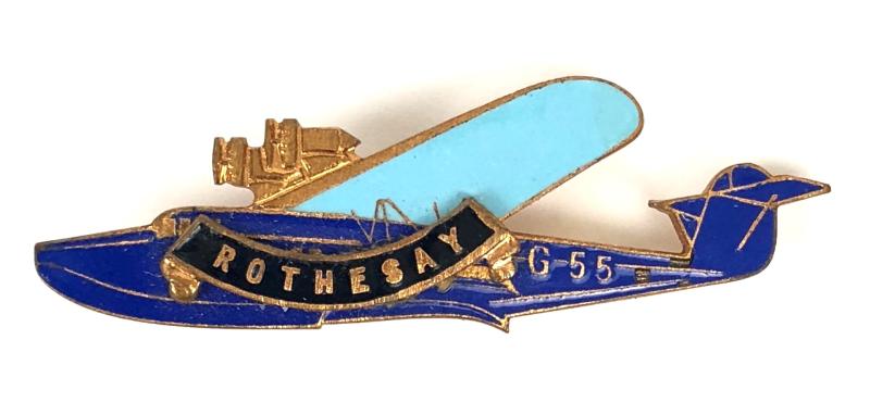Saunders Roe Cutty Sark Flying Boat Seaplane Badge Edward VIII interest