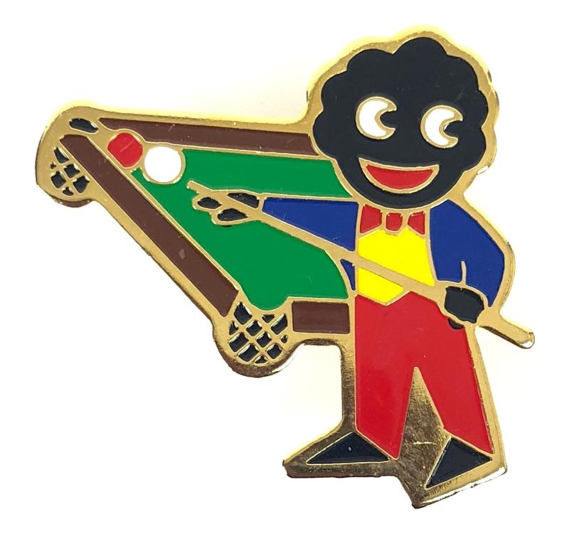 Robertsons c1980 Golly snooker player advertising badge