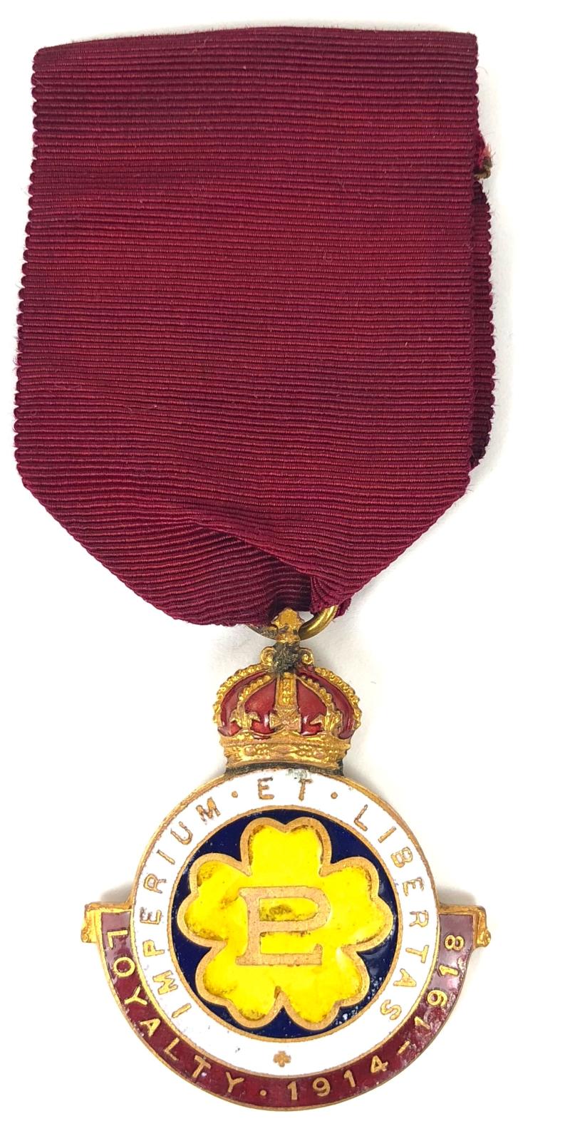 Primrose League Empire and Liberty Loyalty 1914 -1918 Medal