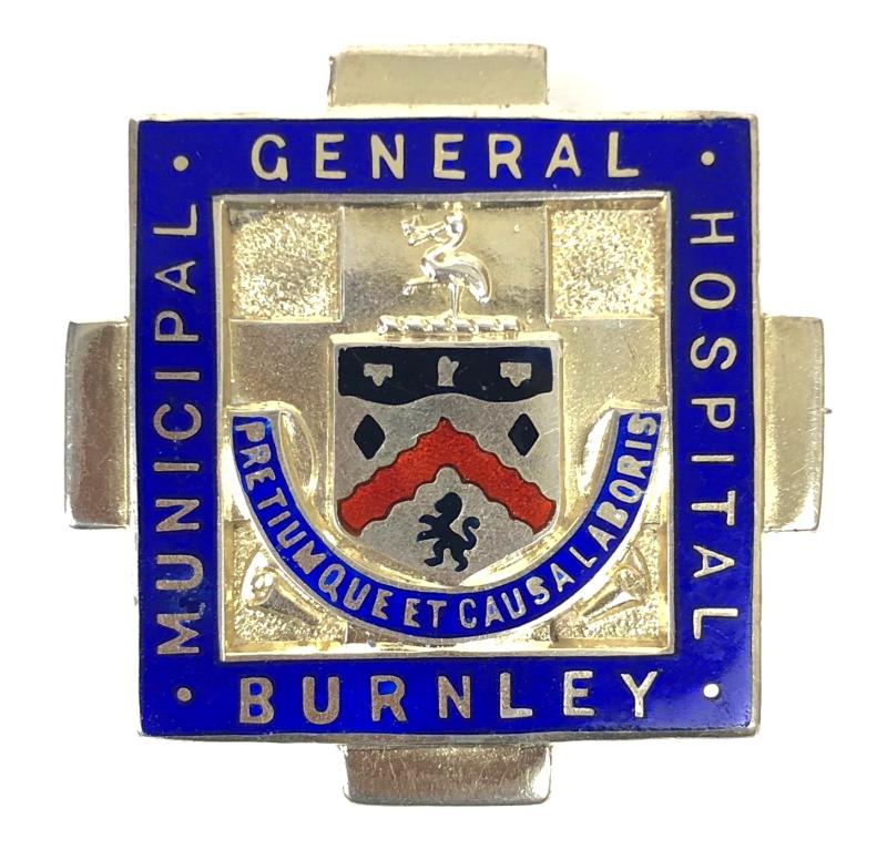Burnley General Municipal Hospital 1934 silver nurses badge