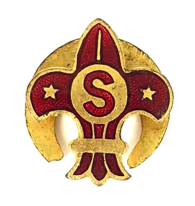 Boy Scouts Secretary Officer Red Enamel Lapel Badge Collins London