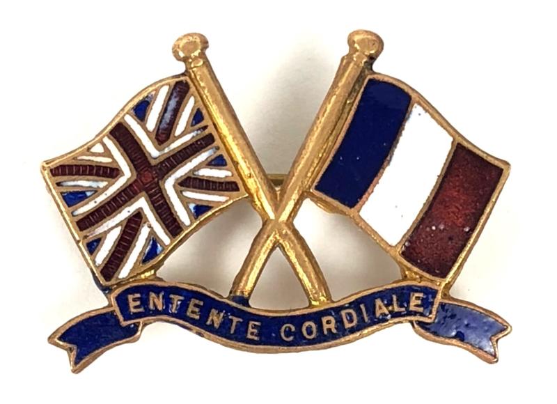 WW2 Entente Cordiale Britian and France crossed flags badge