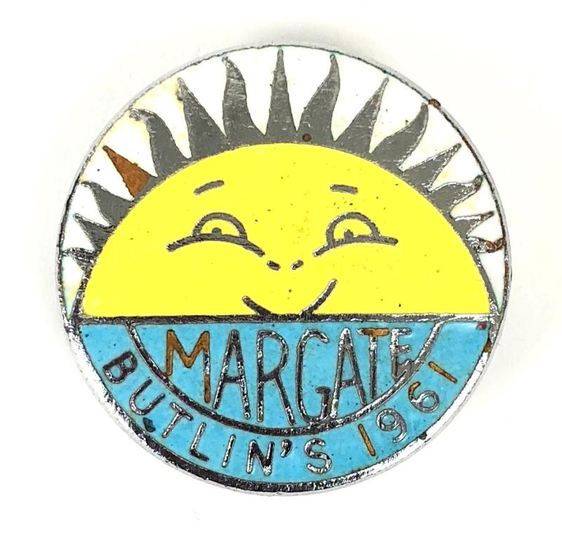 Butlins 1961 Margate Holiday Camp sun badge