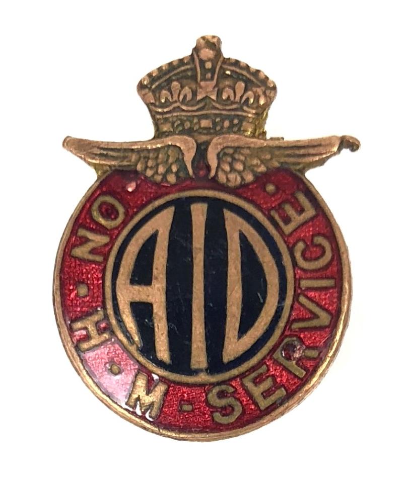 On His Majesty's Service AID lapel badge Height 21mm.