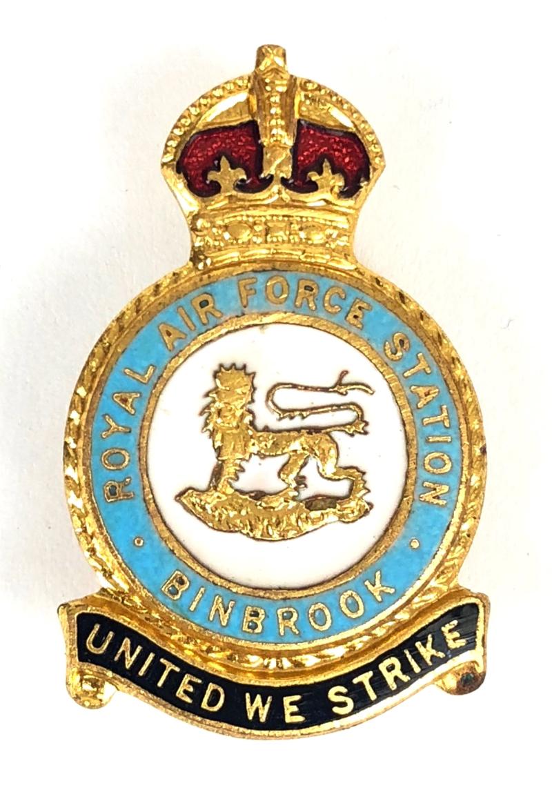 Royal Air Force Station Binbrook Lincolnshire RAF badge c1940's by H.W.Miller