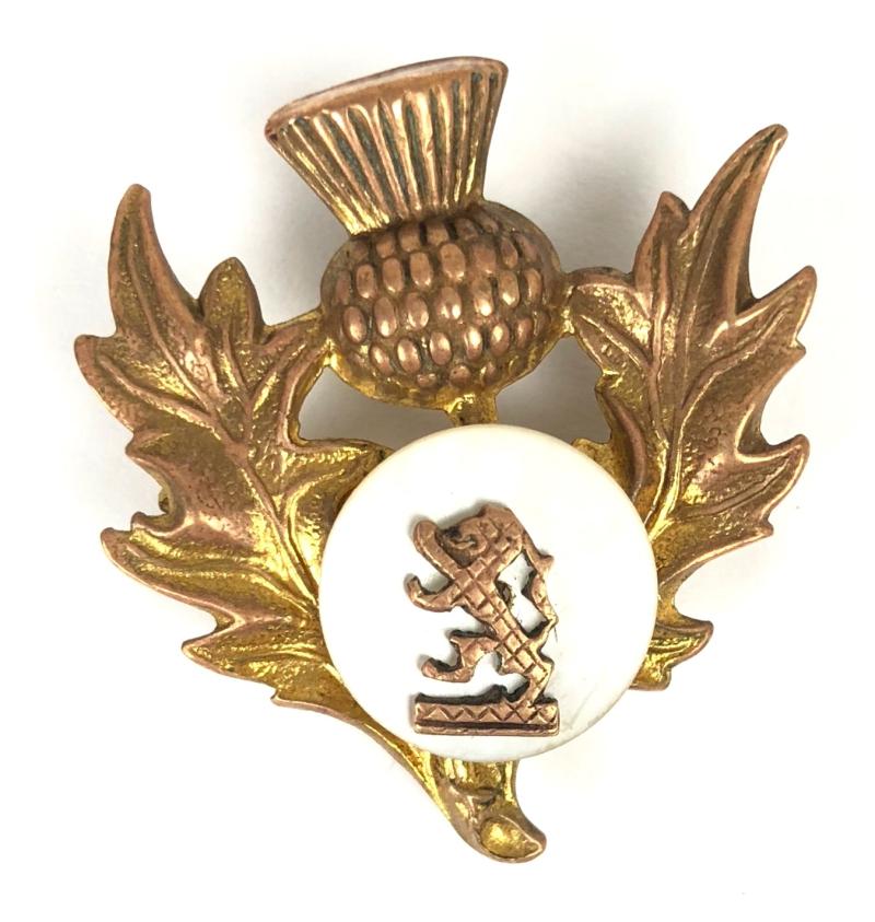 1938 Empire Exhibition Glasgow Scotland souvenir thistle mother of pearl badge