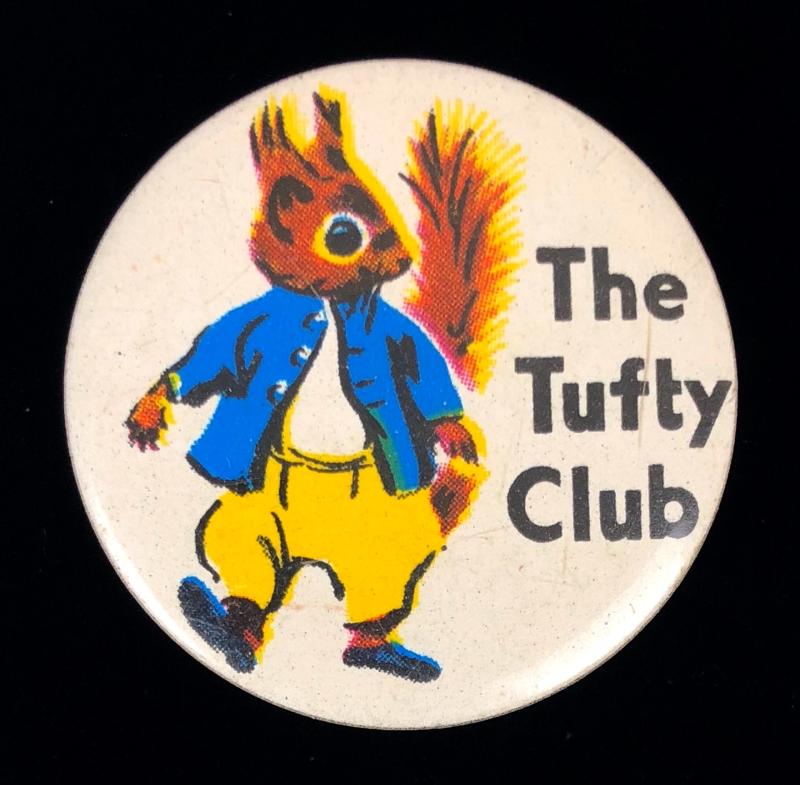 The Tufty Club celluloid tin button pin badge