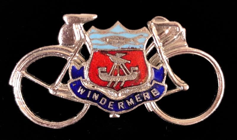 Cyclists Touring Windermere souvenir bicycle badge