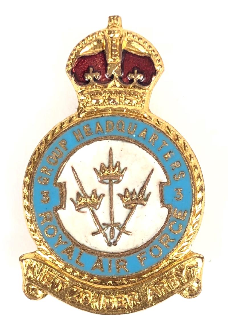 RAF No 3 Group Headquarters Royal Air Force badge H.W.Miller