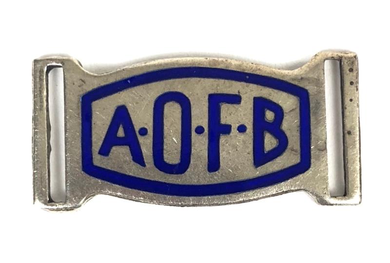 Ancient Order of Froth Blowers A.O.F.B silver & enamel bracelet badge