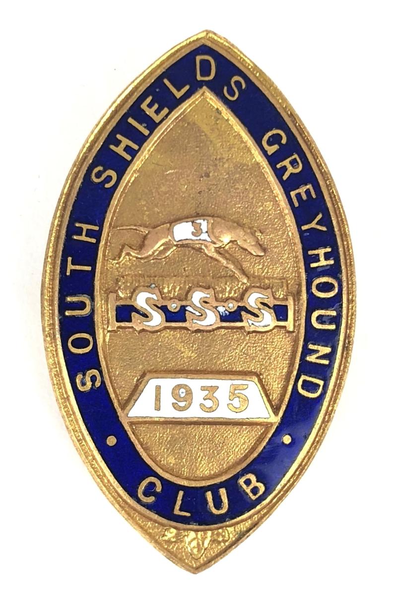 1935 South Shields Greyhound Club officially numbered badge Tyne and Wear
