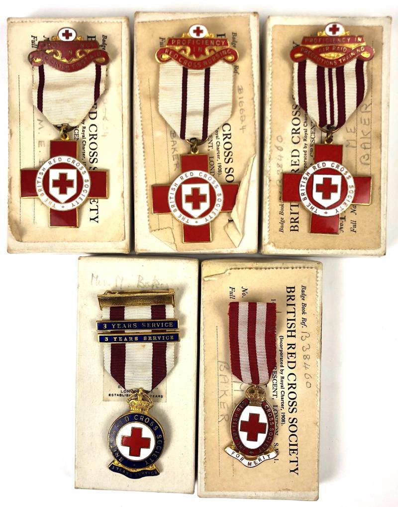 British Red Cross Society Air Raid Precautions Training ARP group of five medals