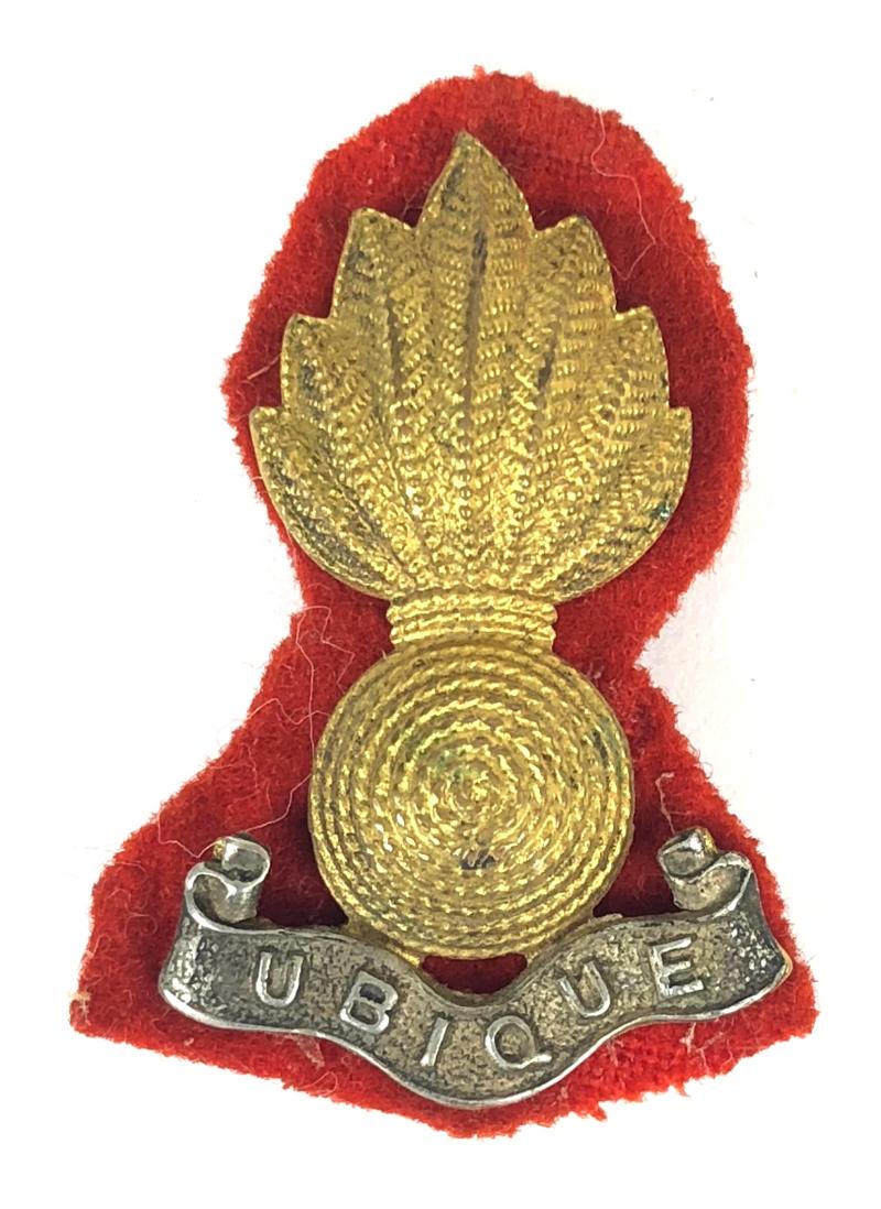 Royal Artillery Officer's collar / field service cap badge by Ludlow