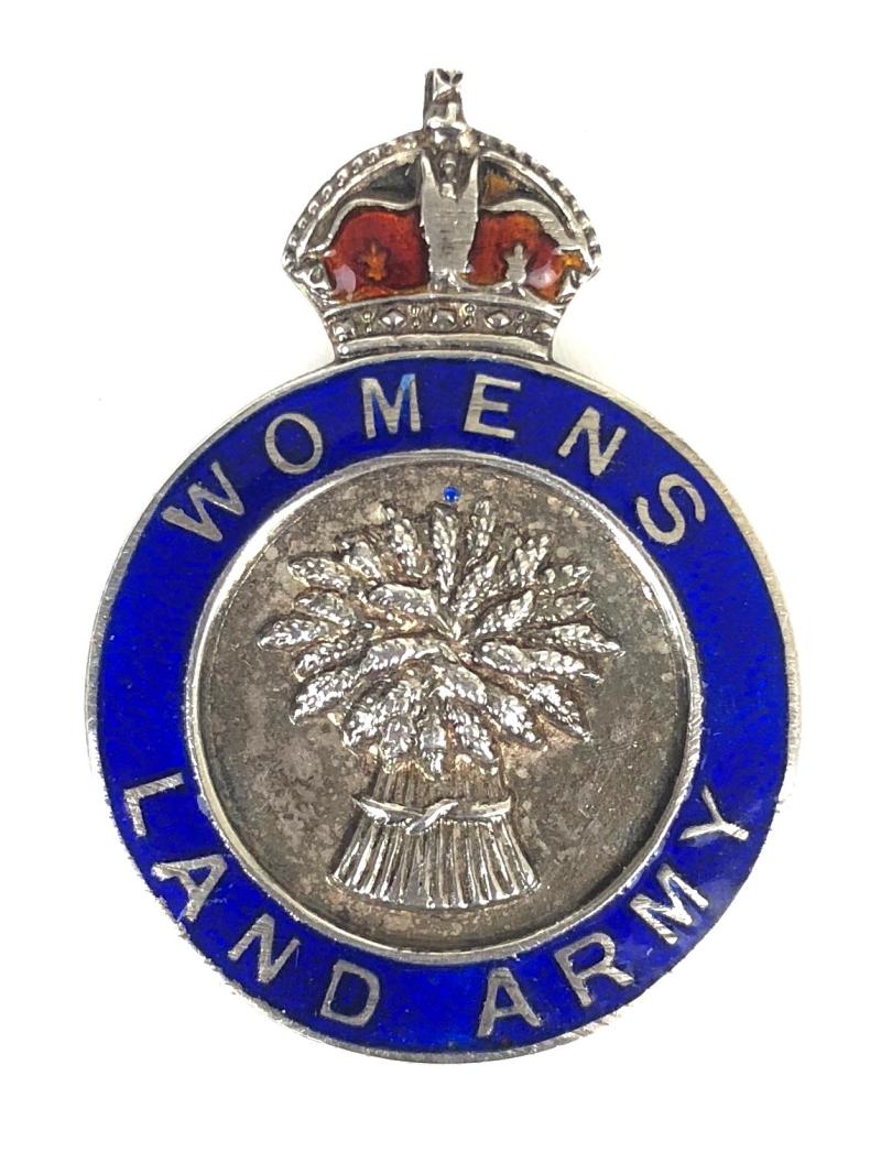Womens Land Army WLA silver and enamel brooch