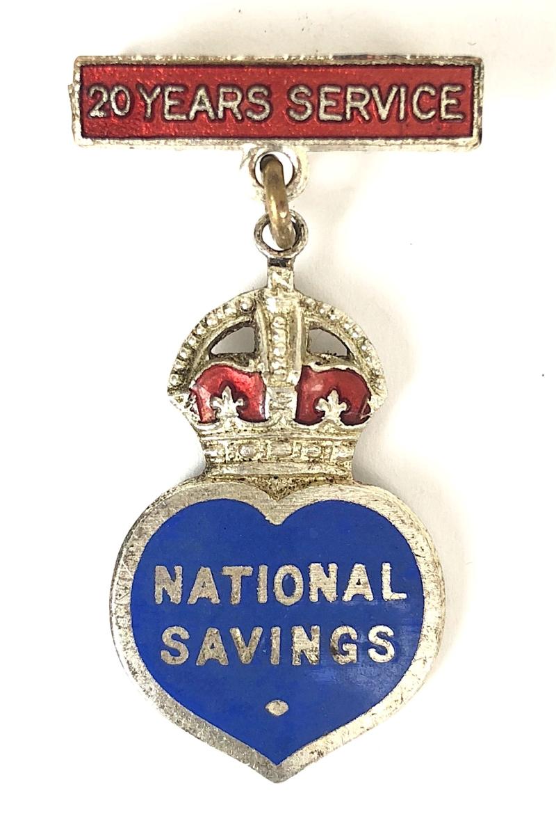 National Savings Heart Shape 20 Years Service Badge