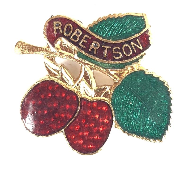 Robertson raspberry fruit jam advertising badge FATTORINI & SONS