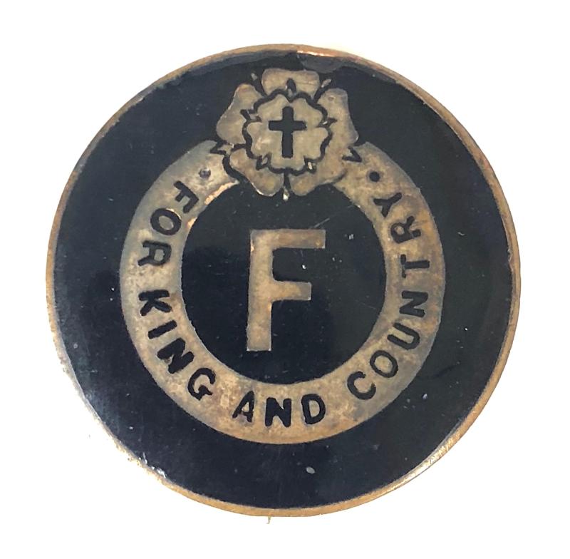 British Fascists 3rd pattern For King and Country badge c1923 to 1934