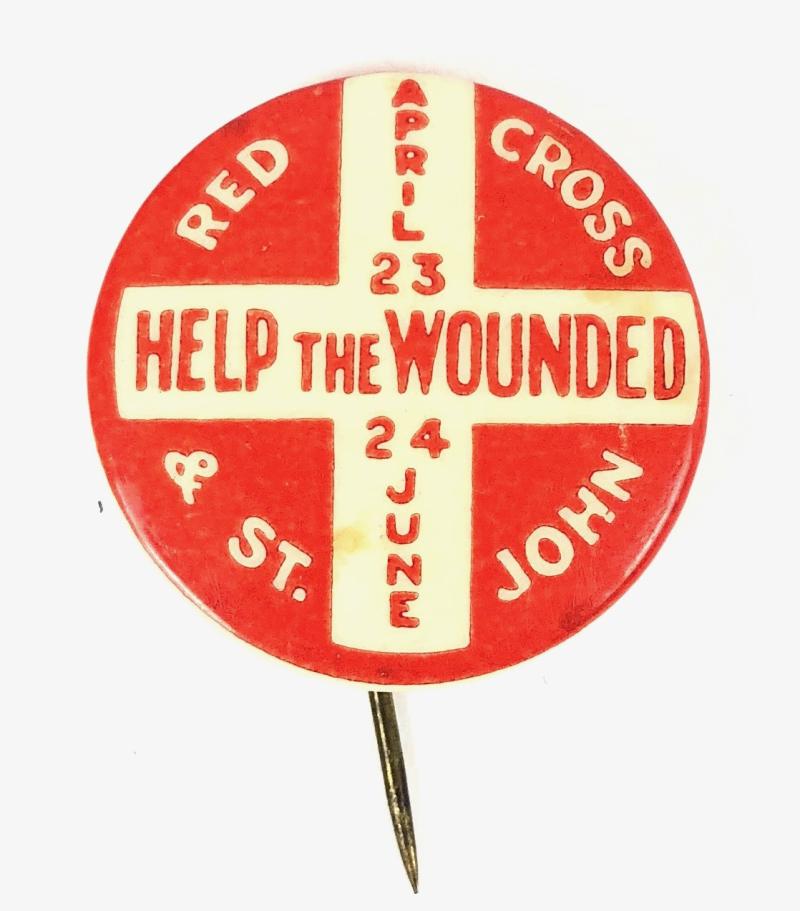 BRCS & Order of St John help the wounded 1915 fundraising badge