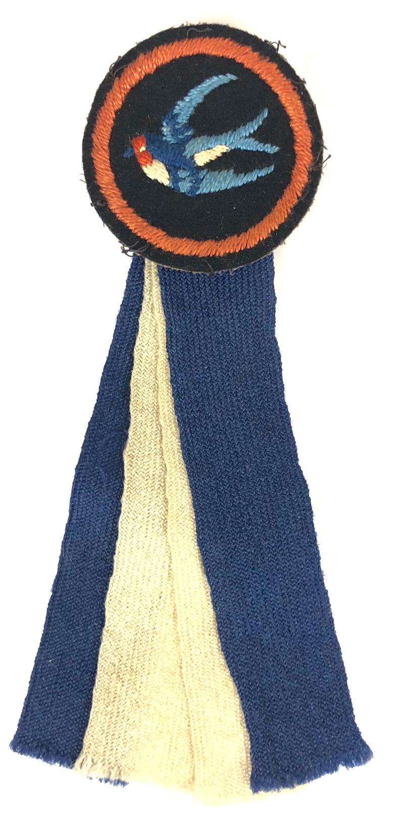 Girl Guides Swallow Bird Patrol Emblem Felt Cloth Badge & Knot c1925