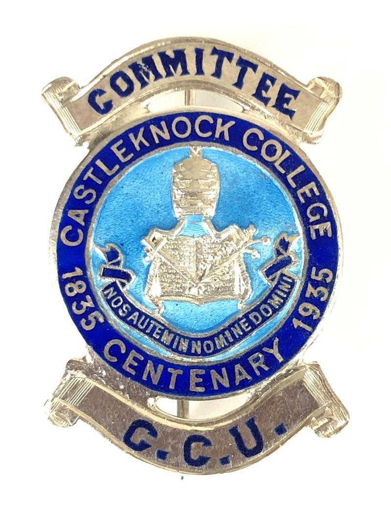 Castleknock College Union 1835 Centenary 1935 Silver Committee Badge Dublin, Ireland